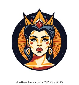 Chicano girl hand drawn logo design illustration Expressive, vibrant, cultural artwork celebrating the strength and beauty of Chicano heritage. Unique, captivating, and meaningful