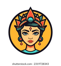Chicano girl logo design illustration A fusion of art and culture, capturing the spirit and resilience of the Chicano community. Bold, empowering, and visually striking