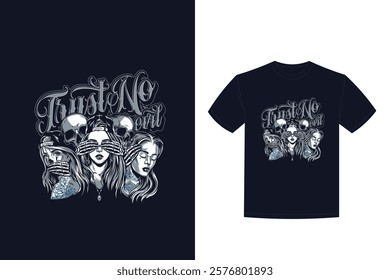 chicano style three mystic apes concept t shirt design