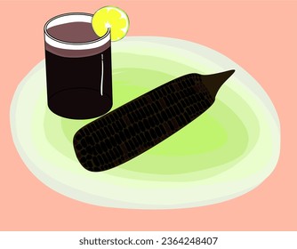 chicha morada. black corn, or purple corn
