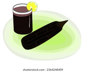 chicha morada. black corn, or purple corn
