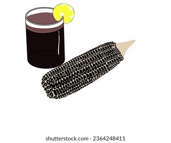 chicha morada. black corn, or purple corn
