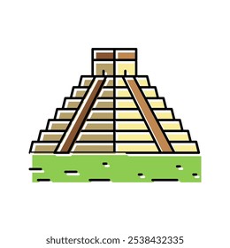 chichen itza Farbe Symbol Vektor. Chichen-itza-Zeichen. einzelne Symbolgrafik