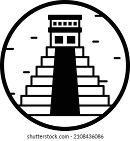 Chichen Itza Konzept, Tempel des Kukulcan El Castillo Vektorsymbol-Design, mexikanische Kultur Symbol, Mexiko Zoll und Traditionen Zeichen, Cinco De Mayo Stockillustration