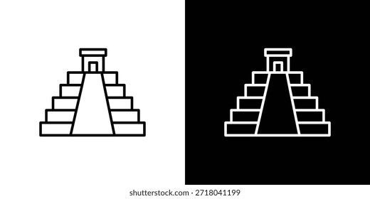 Chichen Itza Ikone. Schwarze Illustration einzeln für Grafik- und Webdesign.
