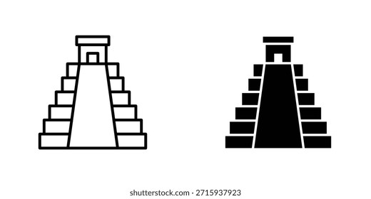 Chichen Itza Ikone Design Kollektion. Vektorzeichen und Symbol für UI-Designs