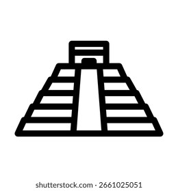 Ícone Chichen Itza. Ícone de linha editável. Ilustração vetorial