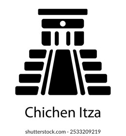 Chichen itza Symbol im gefüllten Stil 