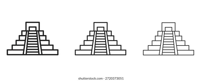 Chichen Itza Ikone. Handgezeichnete Minimalismus Stil Vektorgrafik