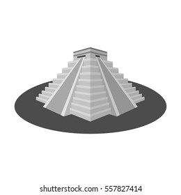 Chichen Itza icon in monochrome style isolated on white background. Countries symbol stock vector illustration.