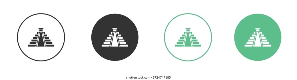 Chichen Itza Ikone Piktogramme. Vektor eps 10