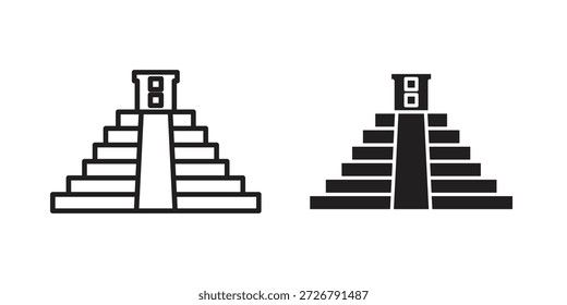 Conjunto de iconos de Chichén Itzá. paquete de elementos de Web de logotipo mínimo.