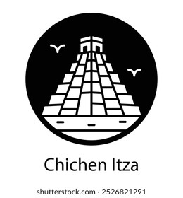 Chichen itza Symbol im soliden Stil