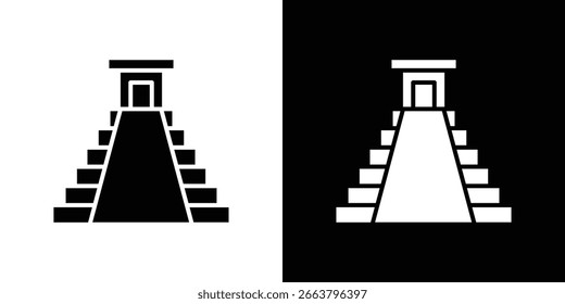 Chichen Itza icon symbol. Simple, flat design for web and mobile app