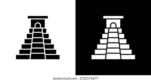Chichen Itza Ikone in trendigen Strich dünn linear Stil.