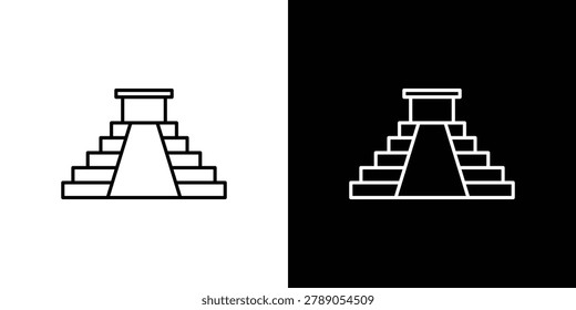 Chichen Itza icon vector graphic element in outline