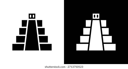 Ícone Chichen Itza. Ilustração vetorial. Silhueta em preto