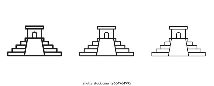 Chichen Itza icon for Website or Apps Elements, Logo. Pixel vector graphics