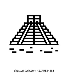 chichen itza line Symbol Vektorgrafik. Chichen itza Schild. isoliertes Kontursymbol