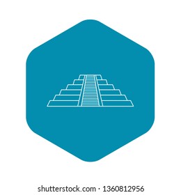 Chichen Itza Maya ruins , Mexico icon. Outline illustration of Chichen Itza Maya ruins , Mexico vector icon for web
