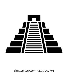 Chichen Itza (Mexico Pyramid) black icon. Suitable for website, content design, poster, banner, or video editing needs