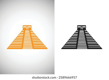 Chichen Itza Vector Illustration on white background