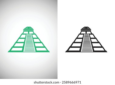 Chichen Itza Vector Illustration on white background