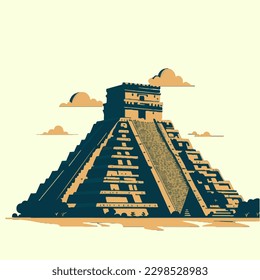 Chichen Itza, Wunder der Weltvektorgrafik