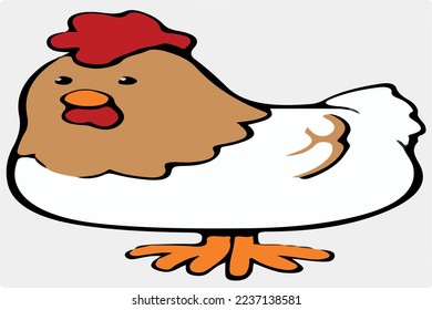 chichen vector colored farm bird