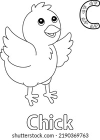 Chick Alphabet ABC Coloring Page C