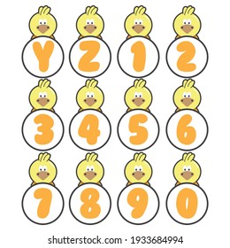 chick alphabet collection, vector art and illustration.