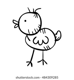 chick animal drawn design