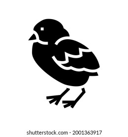 chick bird glyph icon vector. chick bird sign. isolated contour symbol black illustration