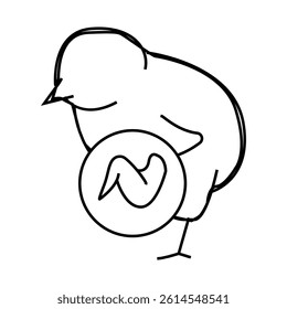 chick bird meat line icon vector. chick bird meat sign. isolated contour symbol black illustration