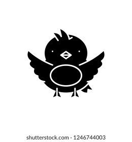 Chick black icon, vector sign on isolated background. Chick concept symbol, illustration 