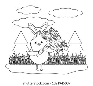 chick with bunny ears