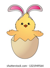 chick with bunny ears