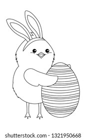 chick with bunny ears