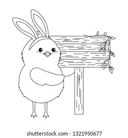 chick with bunny ears