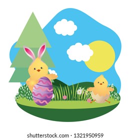 chick with bunny ears