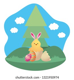 chick with bunny ears