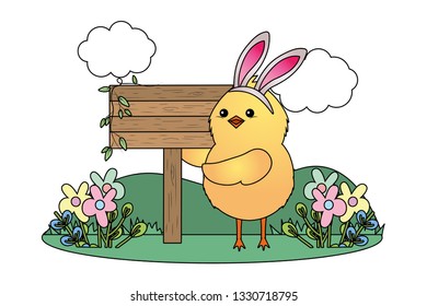 chick with bunny ears