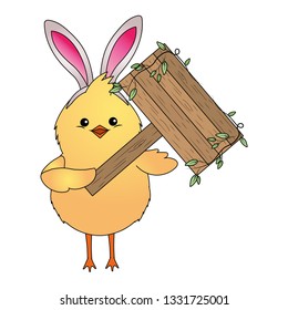 chick with bunny ears