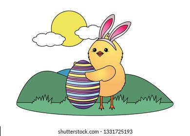 chick with bunny ears