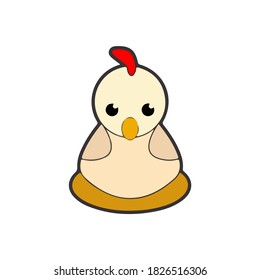 chick cartoon vector animal on a white background