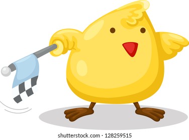 Chick With Checkered Flag vector