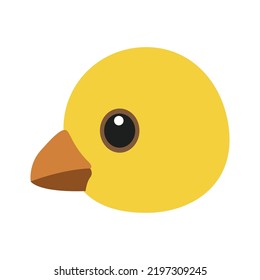 Hühnerkichtenkopf gelb süße Emoji-Vektorgrafik-Vogel