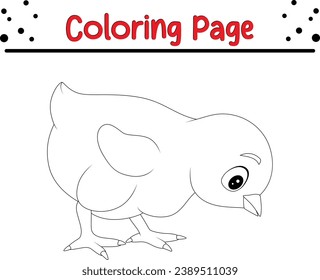 chick coloring page. Easter coloring book for kids