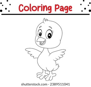 chick coloring page. Easter coloring book for kids