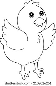 Chick Coloring Page Isolated for Kids